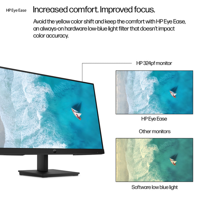 HP Series 3 Pro 23.8 inch FHD Monitor - 324pf, 60.5 cm (23.8"), 1920 x 1080 pixels, Full HD, LCD, 5 ms, Black