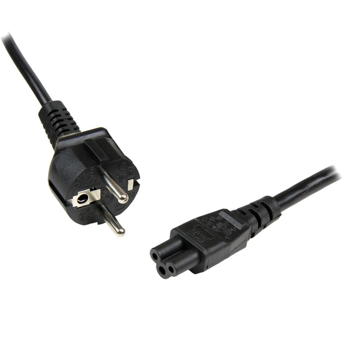StarTech.com 2m (6ft) Laptop Power Cord, EU Schuko to C5, 2.5A 250V, 18AWG, Notebook / Laptop Replacement AC Cord, Power Brick Cord, Laptop Charger Cable, Clover Leaf/Mickey Mouse Power Cord, 2 m, CEE7/7, C5 coupler, 250 V, 2.5 A