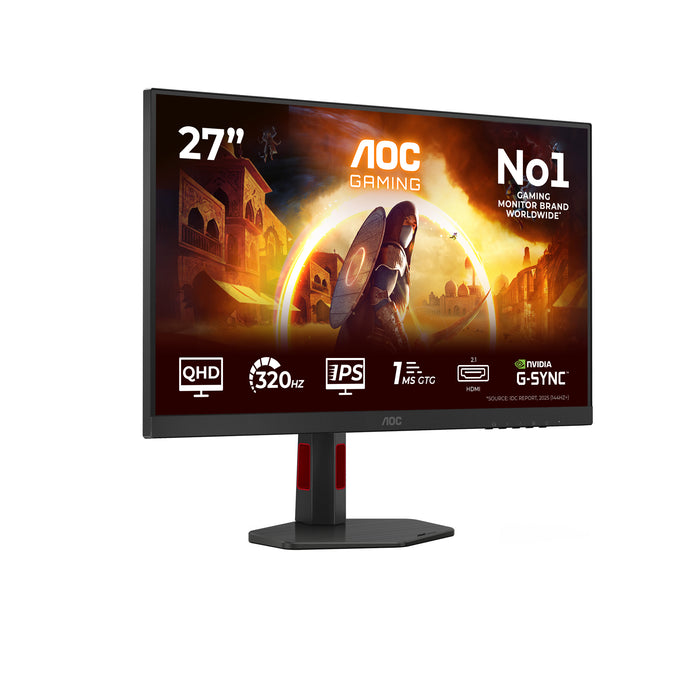 AOC G4 Q27G4SRU, 68.6 cm (27"), 2560 x 1440 pixels, Quad HD, LED, 1 ms, Black, Red