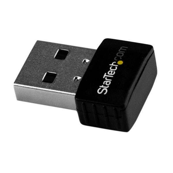 StarTech.com USB Wi-Fi Adapter - AC600 - Dual-Band Nano Wireless Adapter, Wireless, USB, WLAN, 433 Mbit/s, Black