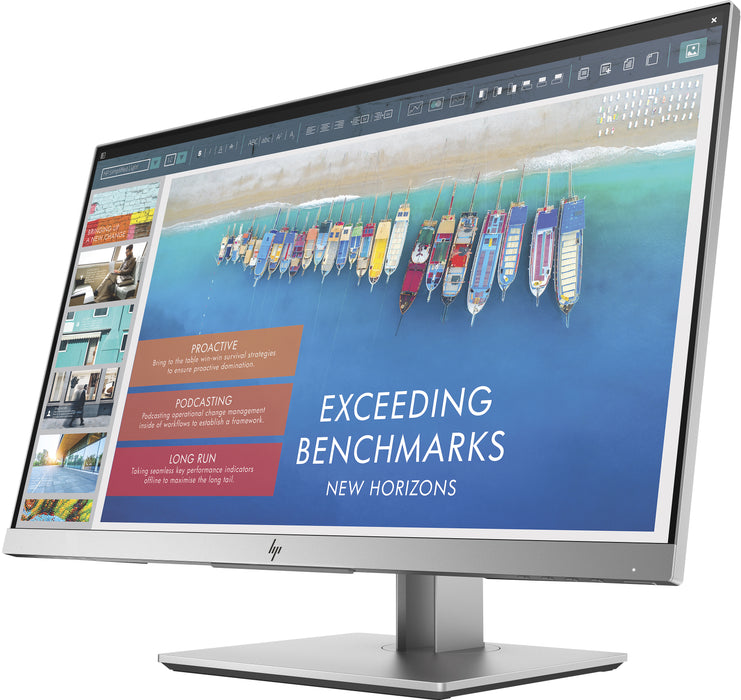 HP EliteDisplay E243d, 60.5 cm (23.8"), 1920 x 1080 pixels, Full HD, LED, 7 ms, Silver