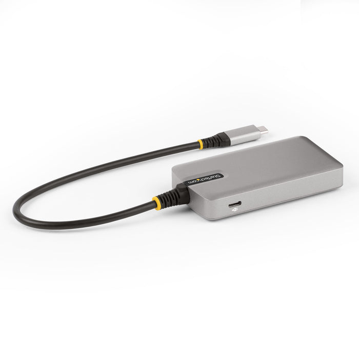 StarTech 4-Port USB-C Hub with USB-C DP Alt Mode Video Output 4K 60Hz - 3x USB-A, 1x USB Type-C, 100W Power Delivery Pass-Through, USB 3.2 10Gbps, 1ft/30cm Cable, Portable USB Hub (HB31C3A1CDPPD3)