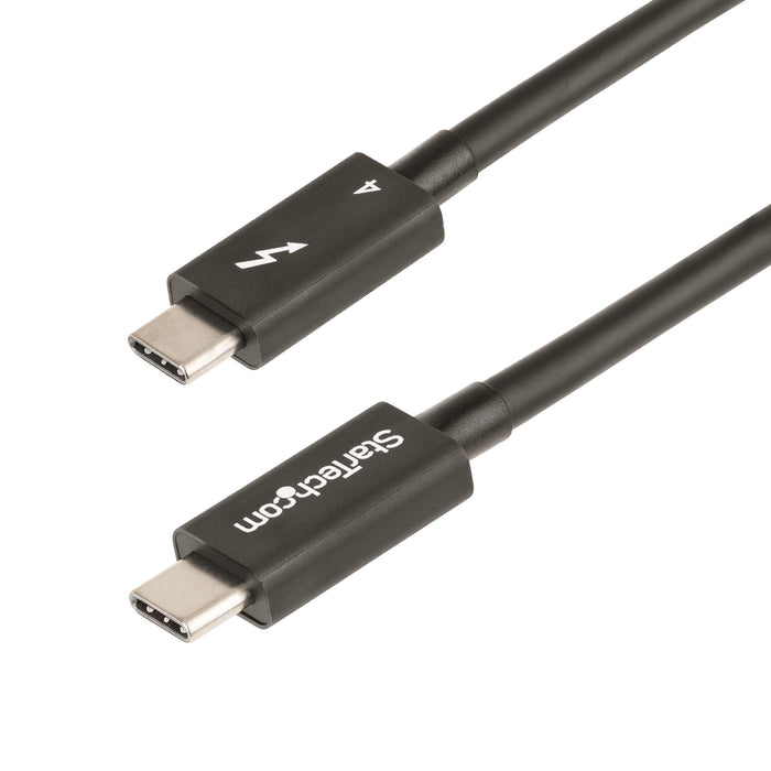StarTech.com 3.3ft (1m) Thunderbolt 4 Cable - 40Gbps - 100W PD - 4K/8K Video - Intel-Certified Thunderbolt Cable - Compatible w/ USB4/Thunderbolt 3/USB 3.2/USB Type-C/DisplayPort, Male, Male, 1 m, 40 Gbit/s, Black, Nickel