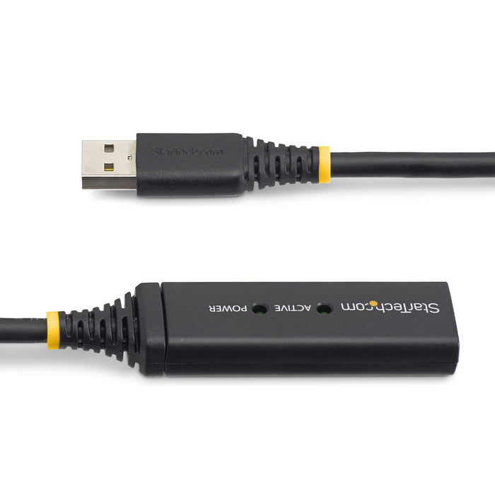 StarTech.com 10m (33ft) USB 2.0 Active Extension Cable - M/F, 10 m, USB A, USB A, USB 2.0, Male/Female, Black