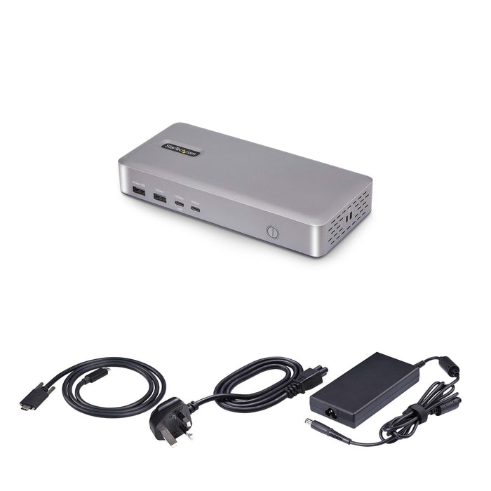 StarTech.com Dual-Monitor USB4 Docking Station, Dual 4K 120Hz or Single 8K 60Hz HDMI, 100W Laptop Charging, 2.5GbE, USB-C Multi-Monitor Dock, Driverless, Wired, USB4, 100 W, 10,100,1000,2500 Mbit/s, Silver, 40 Gbit/s
