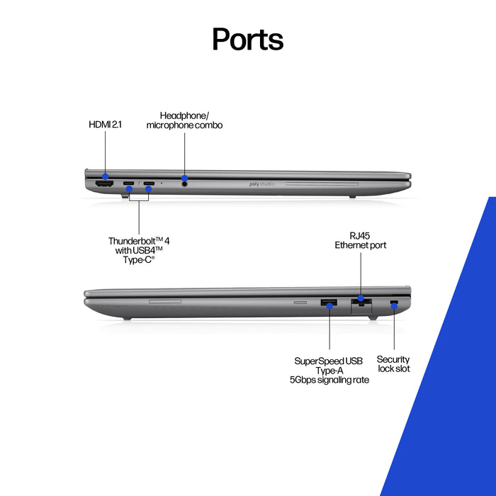 HP ZBook 8 G1i Data Science, Intel Core Ultra 7, 35.6 cm (14"), 1920 x 1200 pixels, 16 GB, 512 GB, Windows 11 Pro