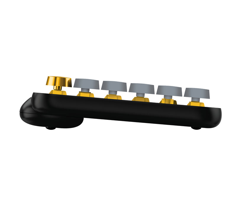Logitech POP Keys Wireless Mechanical Keyboard With Emoji Keys, Mini, RF Wireless + Bluetooth, Mechanical, QWERTY, Black, Grey, Yellow