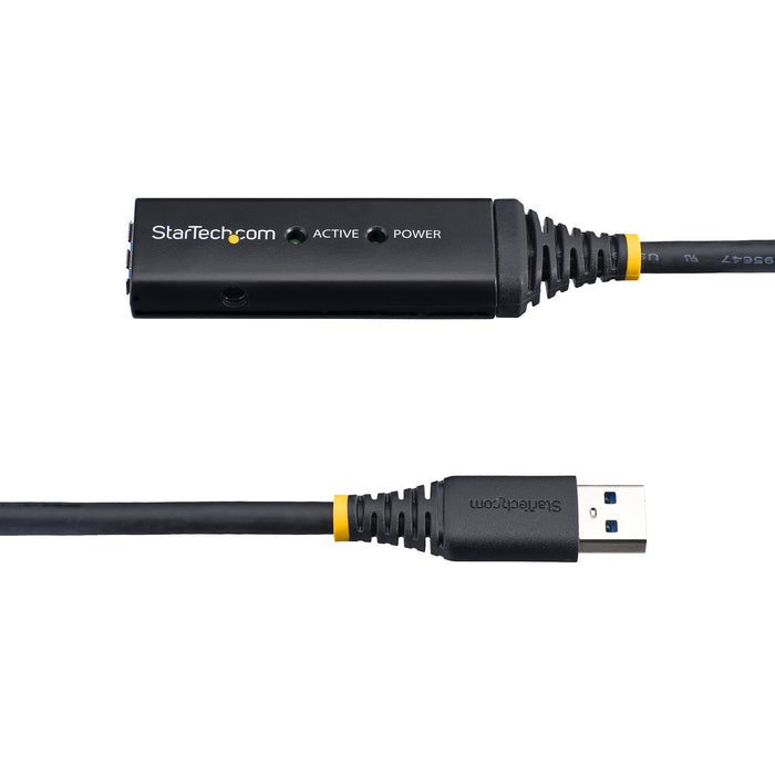 StarTech.com 10m (33ft) USB 3.0 (5Gbps) Active Extension Cable - M/F, 10 m, USB A, USB A, USB 3.2 Gen 1 (3.1 Gen 1), 5 Gbit/s, Black