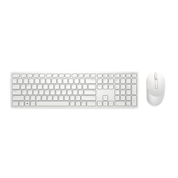 DELL KM5221W-WH, Full-size (100%), RF Wireless, QWERTY, White, Mouse included