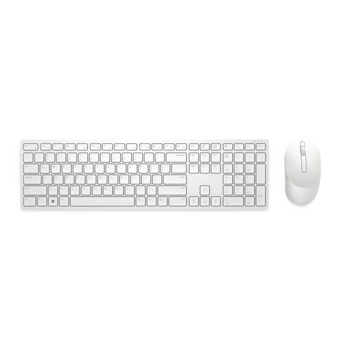 DELL KM5221W-WH, Full-size (100%), Wireless, RF Wireless, QZERTY, White, Mouse included