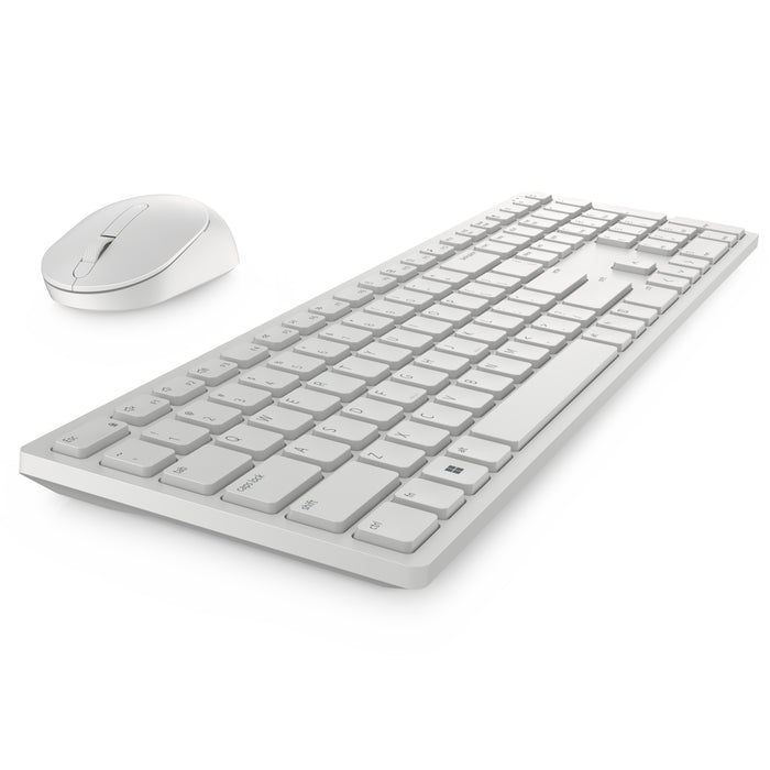 DELL KM5221W-WH, Full-size (100%), Wireless, RF Wireless, QZERTY, White, Mouse included