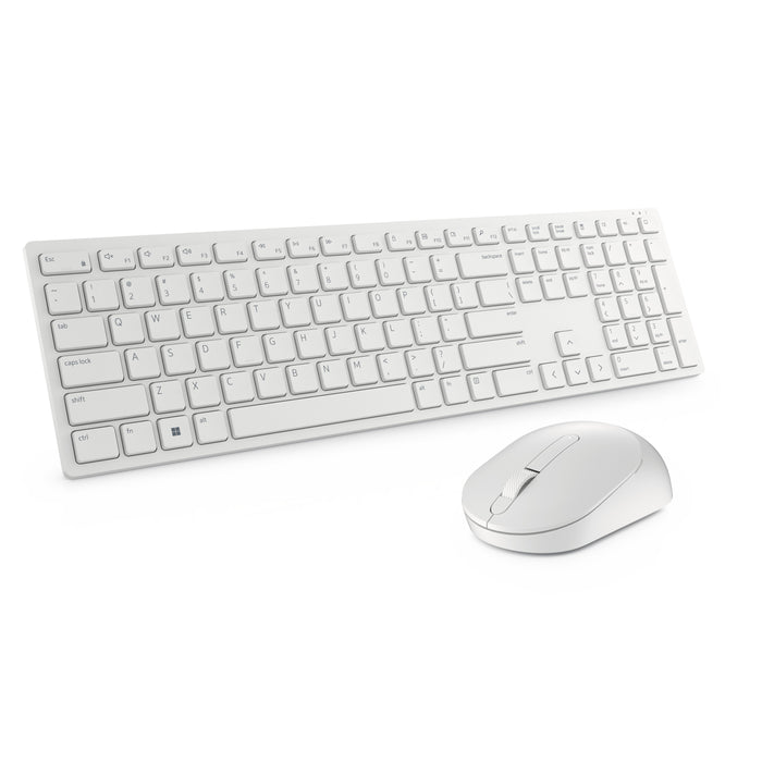 DELL KM5221W-WH, Full-size (100%), Wireless, RF Wireless, QWERTY, White, Mouse included