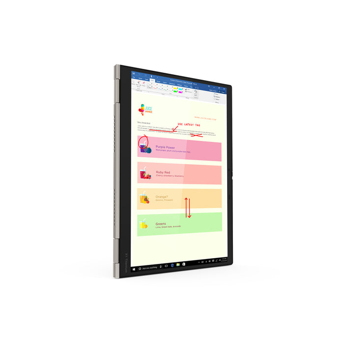 Lenovo ThinkPad X1 Titanium Yoga Gen 1, Intel® Core™ i7, 34.3 cm (13.5"), 2256 x 1504 pixels, 16 GB, 512 GB, Windows 10 Pro