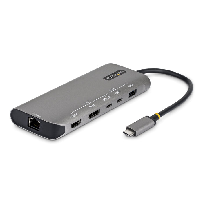 StarTech.com USB4 Multiport Adapter, Driverless Dual-4K for macOS and Windows, 140W Power Delivery Charging, 3-Port 10Gbps Hub, 2.5GbE, Mini Dock, Wired, USB4, 140 W, 10,100,1000,2500 Mbit/s, Grey, 40 Gbit/s