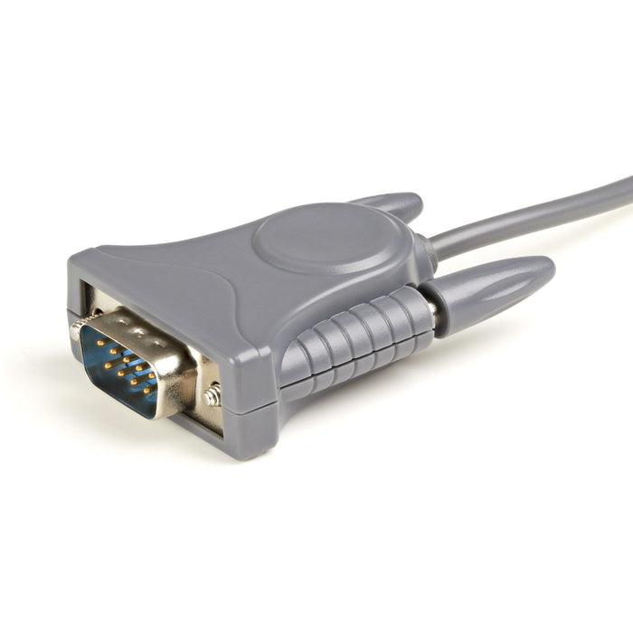 StarTech.com 3ft (91cm) 1-Port USB to Serial Cable, DB9/DB25 RS232 to USB Converter, Prolific, USB to Serial Adapter, Grey, 0.9 m, USB Type-A, DB-9, Male, Male