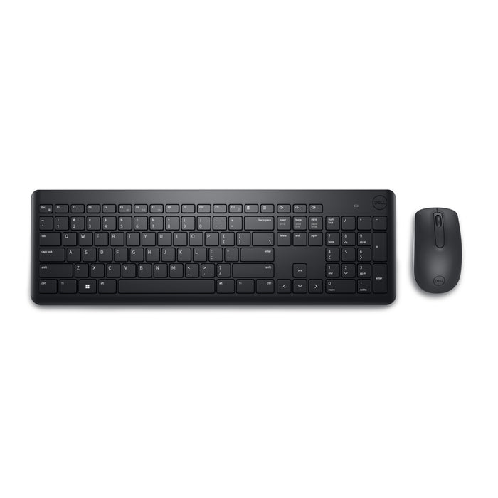 DELL KM3322W, Full-size (100%), RF Wireless, QWERTY, Black, Mouse included