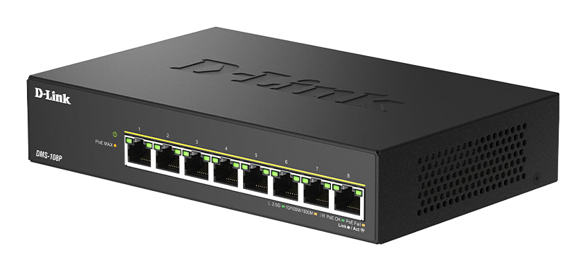 D-Link 8-Port 2.5G Multi-Gigabit PoE++ Unmanaged Switch, Unmanaged, 2.5G Ethernet (100/1000/2500), Power over Ethernet (PoE)