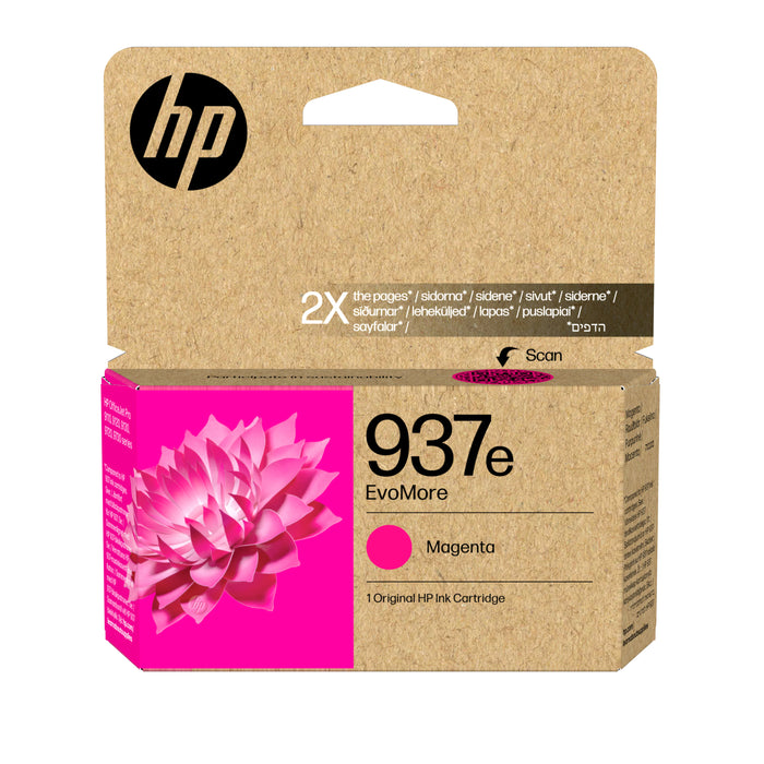 HP 937e EvoMore Magenta Original Ink Cartridge, High (XL) Yield, Magenta, 1 pc(s), 1650 pages, Single pack