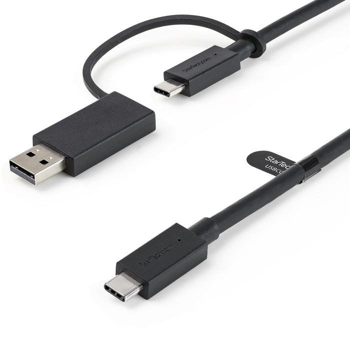 StarTech.com 3.3ft (1m) USB-C Cable with USB-A Adapter Dongle, USB 10Gbps/5Gbps, 100W (5A) PD, 8K 60Hz / 4K 144Hz DP Alt Mode - Thunderbolt Compatible, 1 m, USB C, USB C, USB 3.2 Gen 2 (3.1 Gen 2), 10 Gbit/s, Black