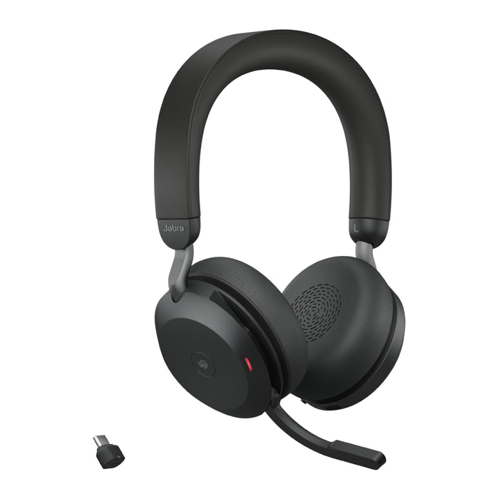 Jabra Evolve2 75 - USB-C MS Teams - Black, Wireless, Office/Call center, 20 - 20000 Hz, 197 g, Headset, Black