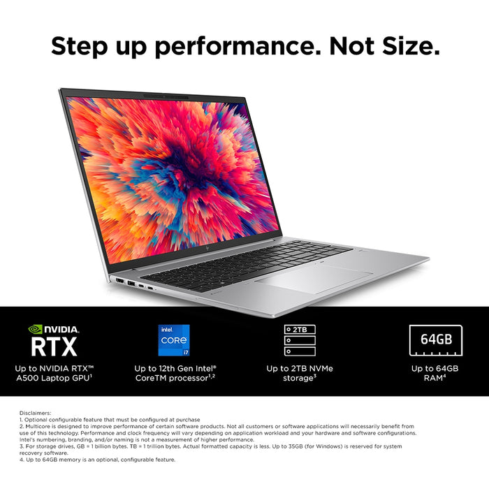 HP ZBook Firefly 16 G9, Intel® Core™ i7, 40.6 cm (16"), 1920 x 1200 pixels, 16 GB, 512 GB, Windows 11 Pro