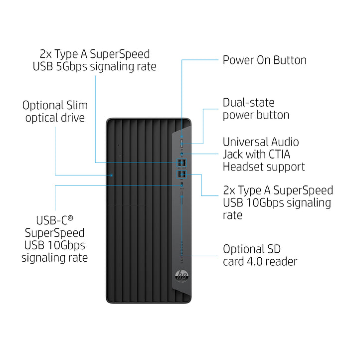 HP EliteDesk 800 G6, 2.8 GHz, Intel® Core™ i9, i9-10900, 32 GB, 1 TB, Windows 10 Pro