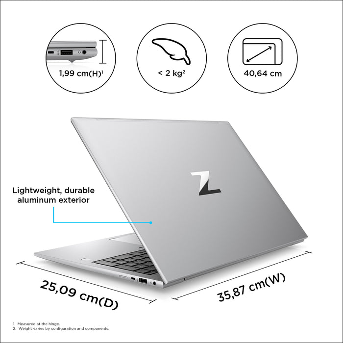 HP ZBook Firefly 16 G9, Intel® Core™ i7, 40.6 cm (16"), 1920 x 1200 pixels, 16 GB, 512 GB, Windows 11 Pro