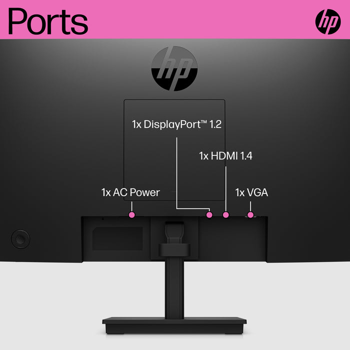 HP P22 G5 FHD Monitor, 54.6 cm (21.5"), 1920 x 1080 pixels, Full HD, LCD, 5 ms, Black