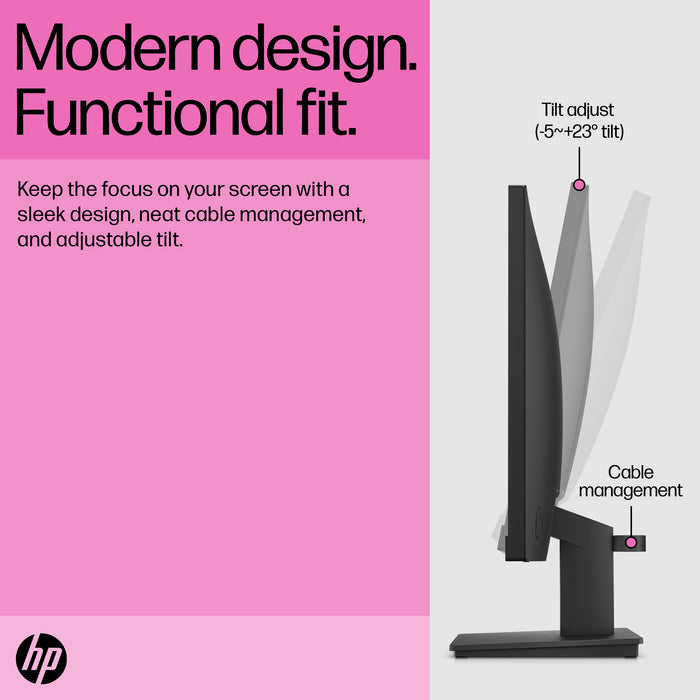 HP P22 G5 FHD Monitor, 54.6 cm (21.5"), 1920 x 1080 pixels, Full HD, LCD, 5 ms, Black