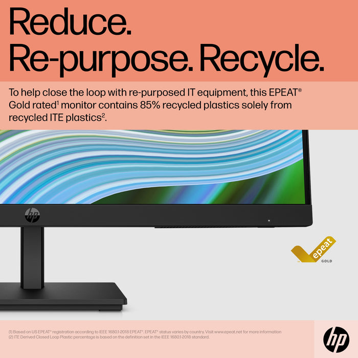 HP P24 G5 FHD Monitor, 60.5 cm (23.8"), 1920 x 1080 pixels, Full HD, LCD, 5 ms, Black