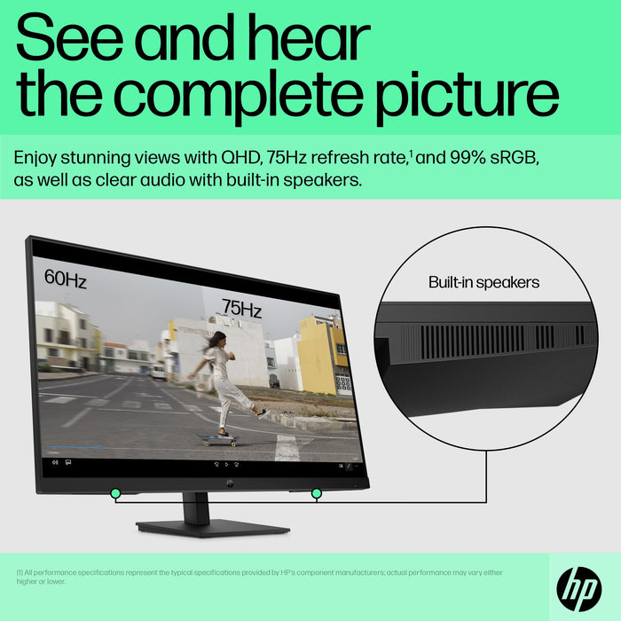 HP P32u G5 QHD USB-C Monitor, 80 cm (31.5"), 2560 x 1440 pixels, Quad HD, LCD, 5 ms, Black