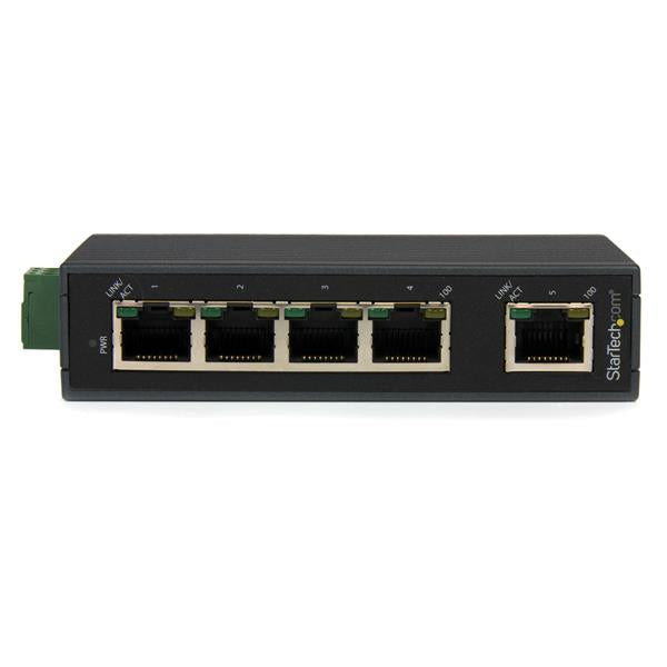 StarTech.com 5-Port Industrial Ethernet Switch - DIN Rail Mountable - TAA, Unmanaged, Fast Ethernet (10/100), Full duplex, Rack mounting