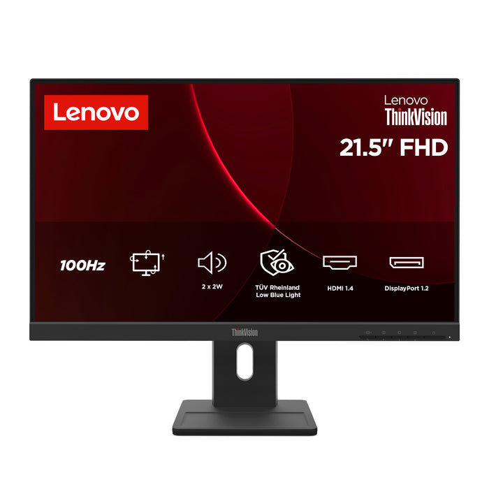 Lenovo ThinkVision E22-40 Monitor, 54.6 cm (21.5"), 1920 x 1080 pixels, Full HD, LCD, 6 ms, Black