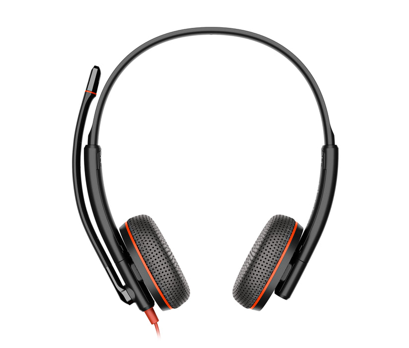HP Poly Blackwire 3225 Stereo USB-C Headset +3.5mm Plug +USB-C/A Adapter (Bulk), Wired, 20 - 20000 Hz, Office/Call center, 92 g, Headset, Black
