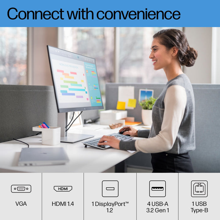 HP E-Series E27q G4 QHD Monitor, 68.6 cm (27"), 2560 x 1440 pixels, Quad HD, LCD, 5 ms, Black