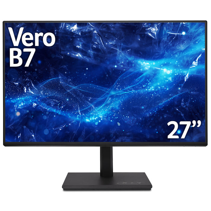 Acer B7 Vero B277G business monitor - 27", Full HD (1920x1080), IPS, 120Hz, 1ms, AdaptiveSync, height adjustable, HDMI, DP, USB-C, 68.6 cm (27"), 1920 x 1080 pixels, Full HD, LCD, 4 ms, Black