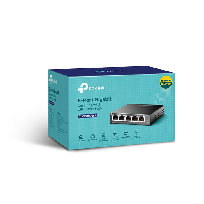TP-Link TL-SG1005LP, Unmanaged, Gigabit Ethernet (10/100/1000), Power over Ethernet (PoE), Wall mountable