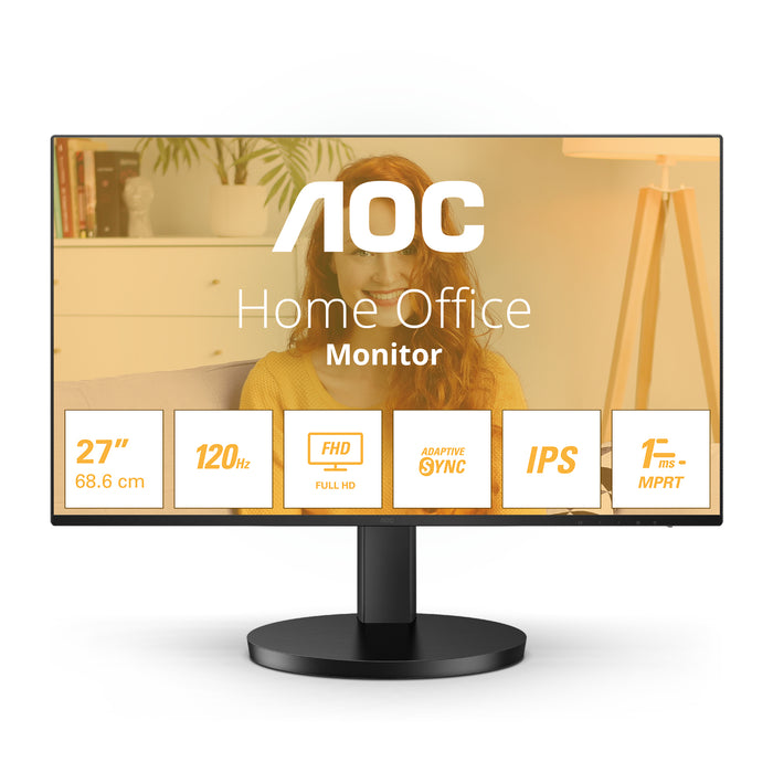 AOC B3 27B3HA2, 68.6 cm (27"), 1920 x 1080 pixels, Full HD, LED, 4 ms, Black
