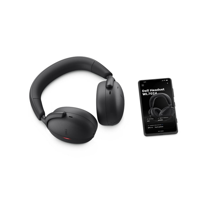 DELL Pro Premium Wireless ANC Headset - WL7024, Wired & Wireless, Calls/Music, 20 - 20000 Hz, 297 g, Headset, Black