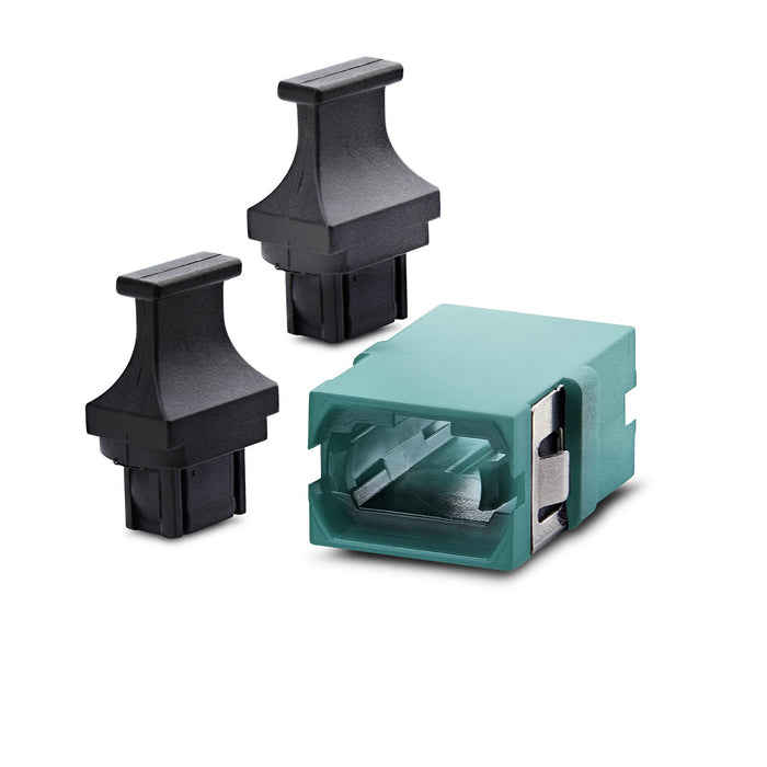 StarTech.com MPO/MTP Coupler, Single Mode/Multimode Fiber Adapter, Key Up-Key Down, Fiber Optic MPO/MTP Coupler - Aqua, MPO/MTP, Aqua colour, Black, Multi-mode, OM3/OM4, Trade Agreements Act (TAA), CE, 17.2 mm