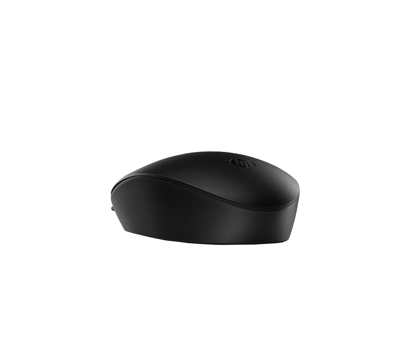 HP 125 Wired Mouse, Ambidextrous, Optical, USB Type-A, 1200 DPI, Black