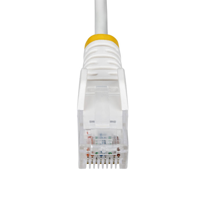 StarTech.com 15m White Slim CAT6 Ethernet Cable, Snagless, 100W PoE, UTP, LSZH, 28AWG Pure Bare Copper Wire, Slim RJ45 Network Patch Cord w/Strain Reliefs, Individually Tested, 15 m, Cat6, U/UTP (UTP), RJ-45, RJ-45, White