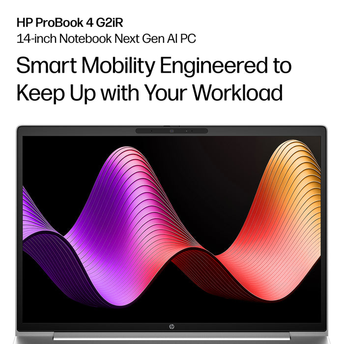 HP ProBook 4 G2iR 14 inch Notebook Next Gen AI PC, Intel Core Ultra 7, 35.6 cm (14"), 1920 x 1200 pixels, 16 GB, 512 GB, Windows 11 Pro