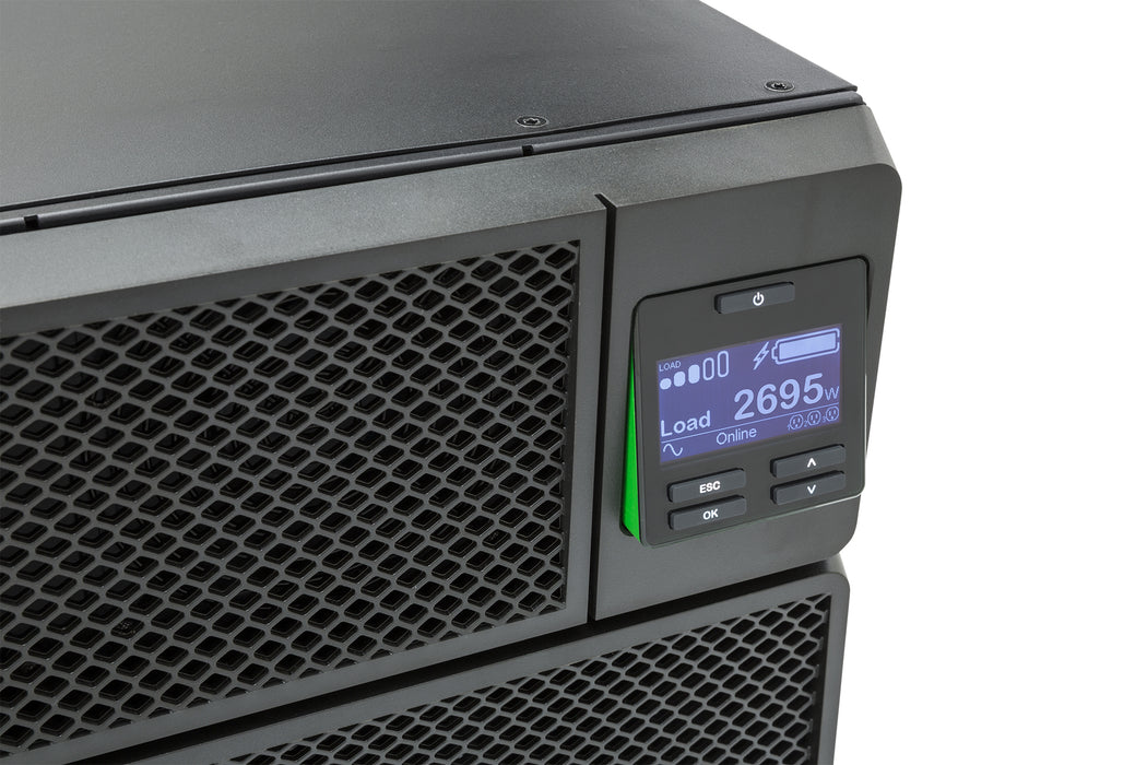 APC Smart-UPS On-Line SRT6KRMXLI - 6kW/VA, 6x C13 + 4x C19 + hardwire 1 phase output, rack mountable, Embedded NMC, Double-conversion (Online), 6 kVA, 6000 W, Sine, 100 V, 275 V