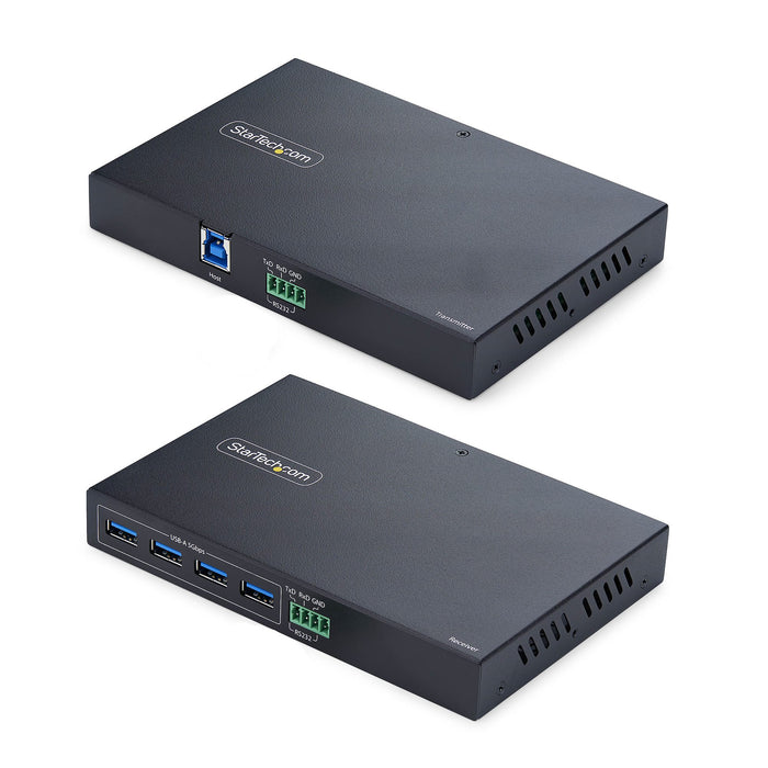StarTech.com 4-Port USB 3.0 Extender over Ethernet up to 330ft (100m) via Cat6a / Cat7 / Cat8 RJ45 Cable, Extension for Remote USB Devices, 4x USB-A 5Gbps Hub, TAA, 100 mm, 150 mm, 20.5 mm, 350 g, 250 mm, 170 mm
