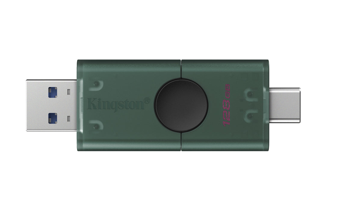 Kingston Technology DataTraveler 128GB USB-A + USB-C 3.2 Gen 1 DuoG2, 128 GB, USB Type-A / USB Type-C, 3.2 Gen 1 (3.1 Gen 1), Cap, 10 g, Black, Green