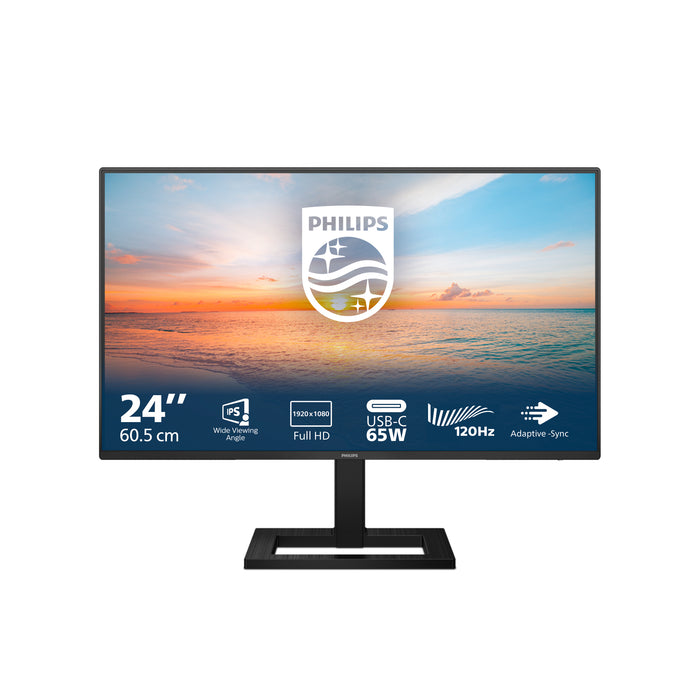 Philips 1000 series 24E1N1300AE/00, 60.5 cm (23.8"), 1920 x 1080 pixels, Full HD, LCD, 4 ms, Black