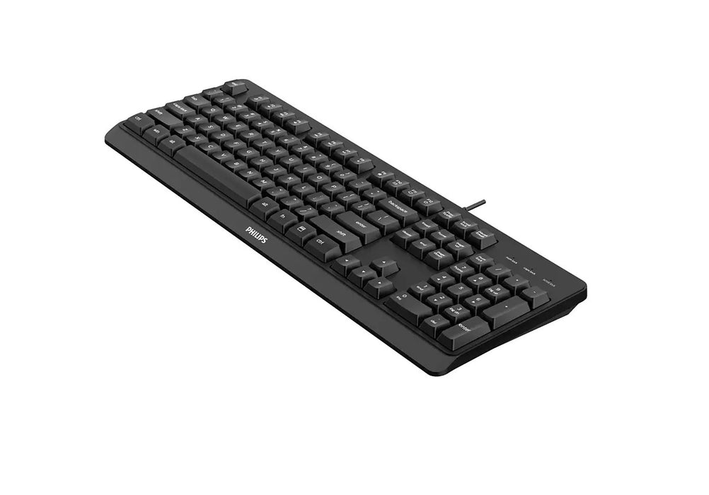 Philips 2000 series SPK6207BL/40, Full-size (100%), Wired, USB, QWERTY, Black