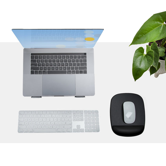 StarTech.com Mouse Pad with Hand rest, 6.7x7.1x 0.8in (17x18x2cm), Ergonomic Mouse Pad with Wrist Support, Desk Wrist Pad w/ Non-Slip PU Base, Cushioned Gel Mouse Pad w/ Palm Rest - TAA, Black, Monochromatic, Polyurethane, Wrist rest, Non-slip base