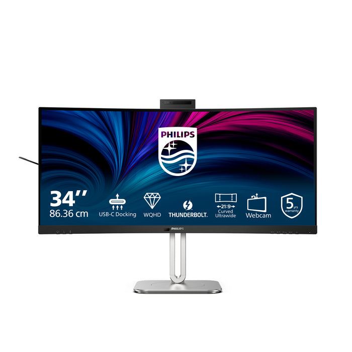 Philips 6000 series 34B2U6603CH/00, 86.4 cm (34"), 3440 x 1440 pixels, Wide Quad HD, LCD, 4 ms, Grey